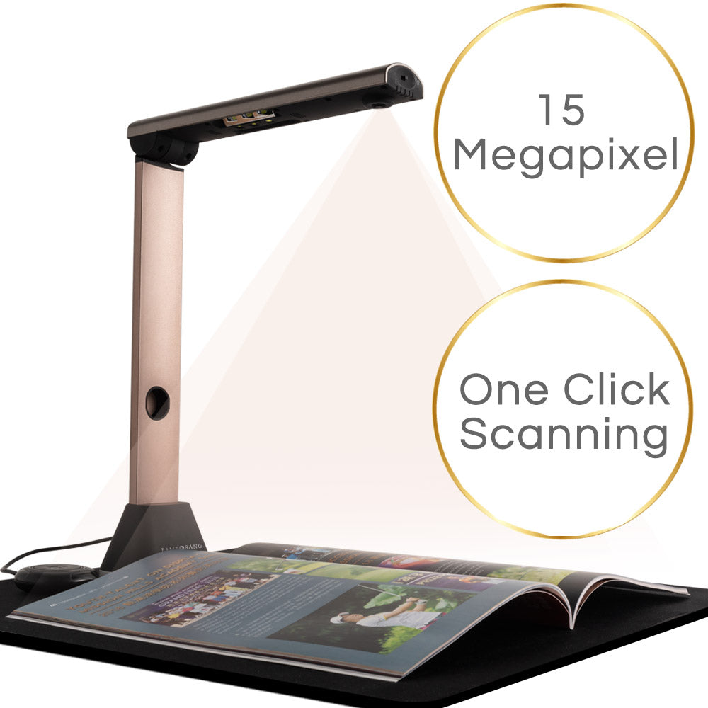 X7 Book & Document Scanner, 15MP High Definition Portable Document Camera, Auto-Flatten & Deskew, Capture Size A3, Multi-Language OCR, USB, SDK & Twain for Office and Education Presentation