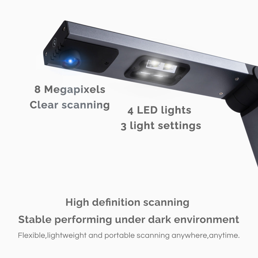 Document Camera X3, High Definition Portable Scanner, Capture Size A3, Multi-Language OCR, English Article Recognition, USB, SDK & Twain, Powerful Software