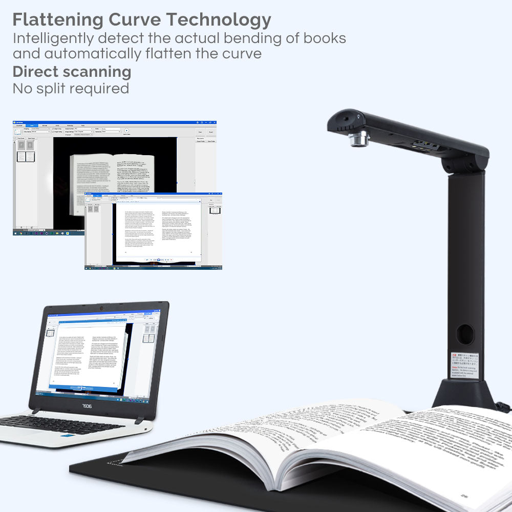 X9 Book & Document Camera, 21MP High Definition Professional Book Document Scanner, Auto-Flatten & Deskew Tech, Capture Size A3, Smart Multi-Language OCR, SDK & Twain