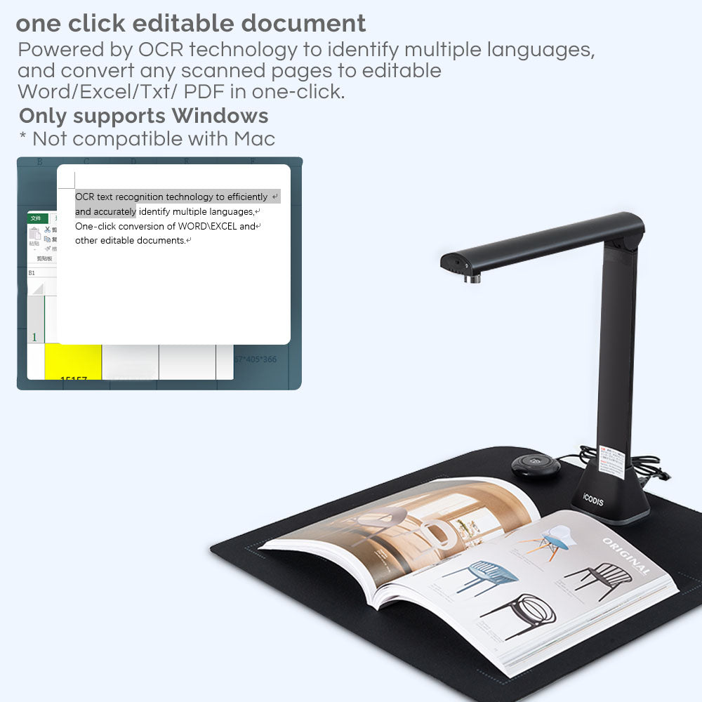 X9 Book & Document Camera, 21MP High Definition Professional Book Document Scanner, Auto-Flatten & Deskew Tech, Capture Size A3, Smart Multi-Language OCR, SDK & Twain